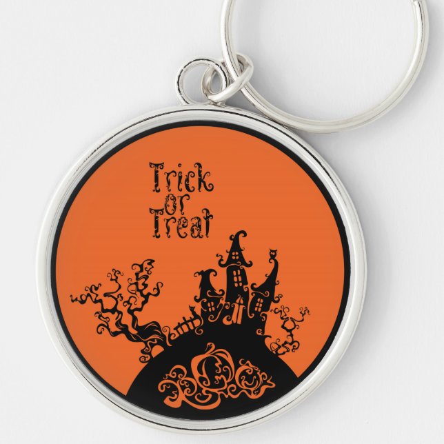 Trick or Treat Halloween House Key Ring (Front)