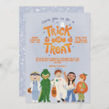 Trick or treat Halloween invitation