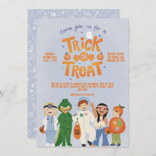 Trick or treat Halloween invitation