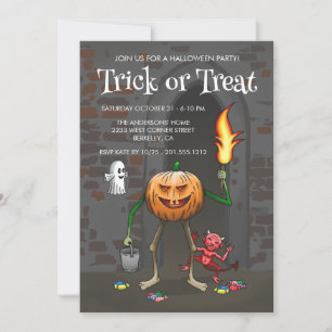 Trick or Treat Halloween Invitation
