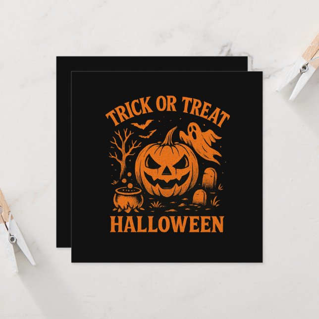Trick or Treat Halloween Invitation (Front/Back In Situ)