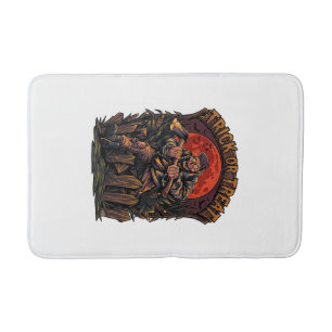 Trick Or Treat Halloween Killer Skeleton Axe Red M Bath Mat