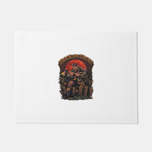 Trick Or Treat Halloween Killer Skeleton Axe Red M Doormat