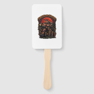 Trick Or Treat Halloween Killer Skeleton Axe Red M Hand Fan