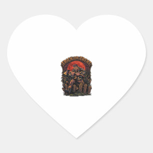 Trick Or Treat Halloween Killer Skeleton Axe Red M Heart Sticker