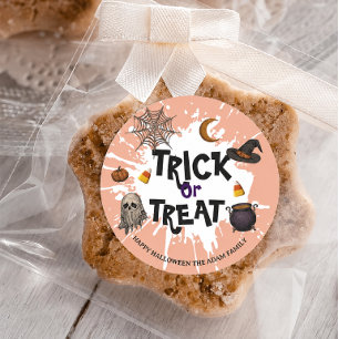 Trick or Treat Halloween label Treat Bag Sticker