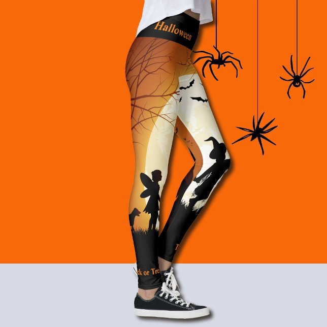 Trick or Treat Halloween Leggings Pumpkin Pants (Creator Uploaded)