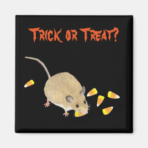 Trick or Treat Halloween Mouse with Candy Corns Magnet