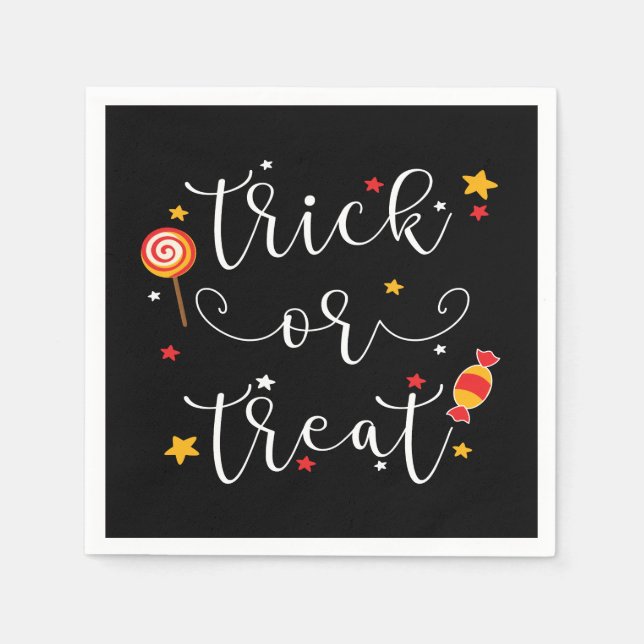 trick or treat halloween napkin (Front)