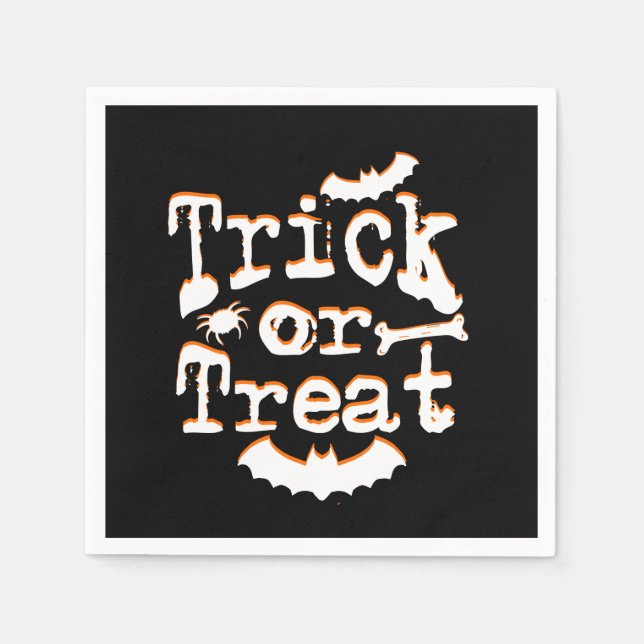 trick or treat halloween napkin (Front)