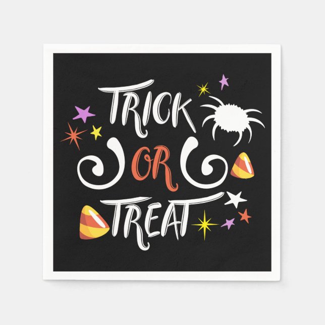 trick or treat halloween napkin (Front)