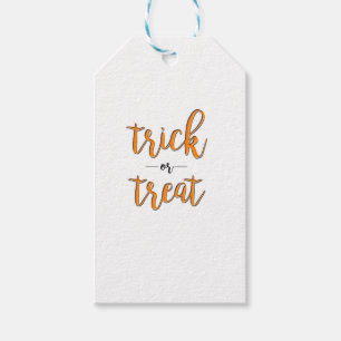 trick or treat halloween orange black simple gift tags