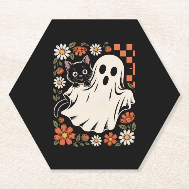 Trick or Treat Halloween Paper Coaster (Front)