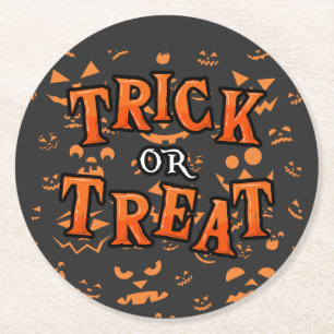 Trick or Treat Halloween Paper Coasters