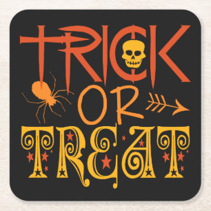 Trick or Treat Halloween paper coasters