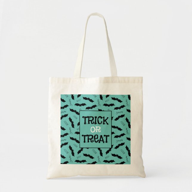 Trick or Treat Halloween Party Bats Tote Bag (Front)
