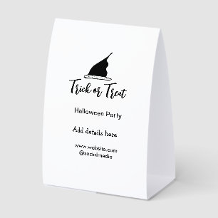Trick or treat Halloween party black hat details w