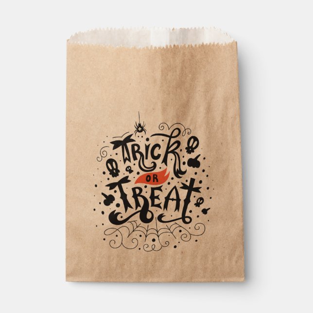 Trick or Treat Halloween Party Candy Treat Favour Bags (Front)
