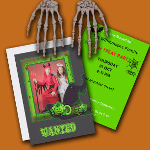 Trick or Treat Halloween Party Customise Invitation