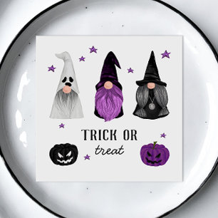 Trick or Treat Halloween Party   Cute Spooky Gnome Napkin