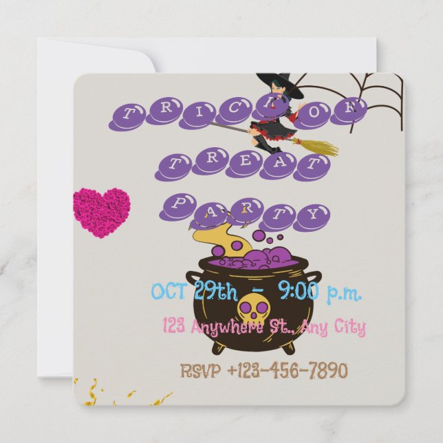 Trick-or-Treat Halloween Party for Kids INVITATION (Front)