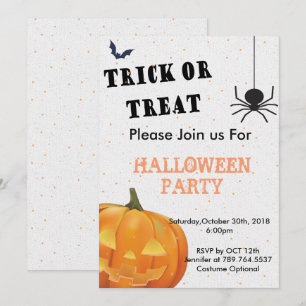 Trick or Treat Halloween Party Halloween party Invitation