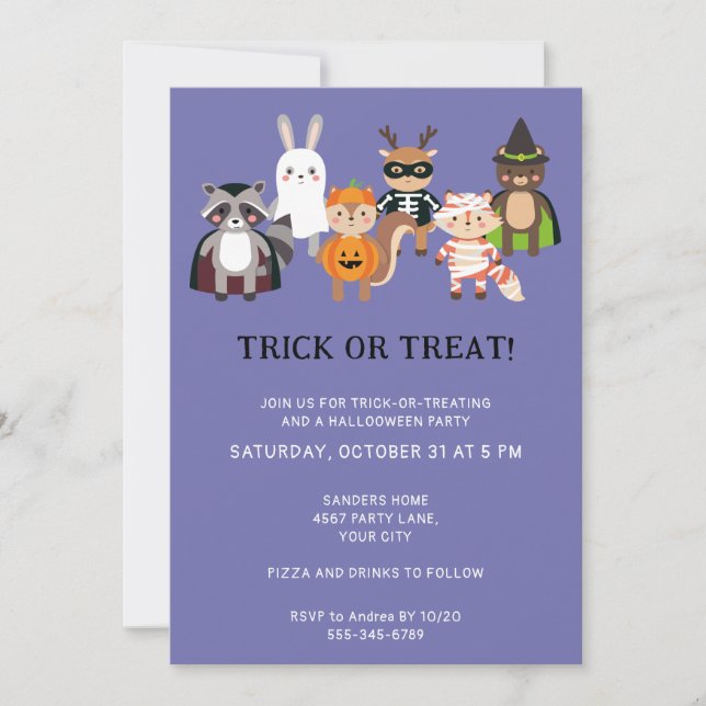 TRICK OR TREAT HALLOWEEN PARTY INVITATION (Front)