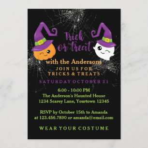 Trick or Treat Halloween Party Invitation