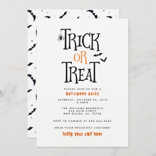 Trick or Treat Halloween Party Invitation