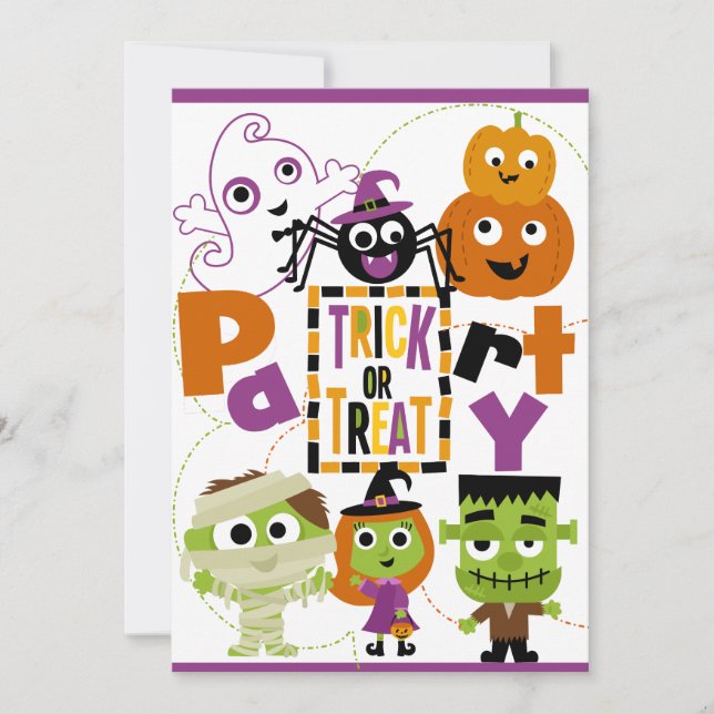 Trick or Treat Halloween Party Invitation (Front)