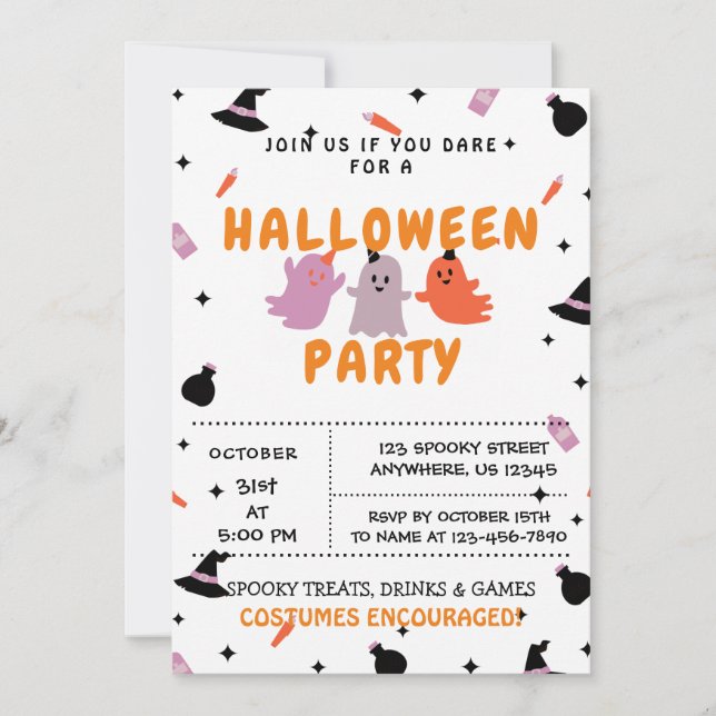 Trick or Treat, Halloween Party Invitation (Front)