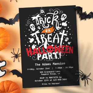 Trick or Treat Halloween Party Invitation