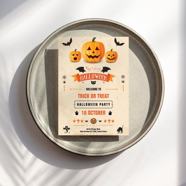 Trick or Treat Halloween Party Invitation (Creator Uploaded)