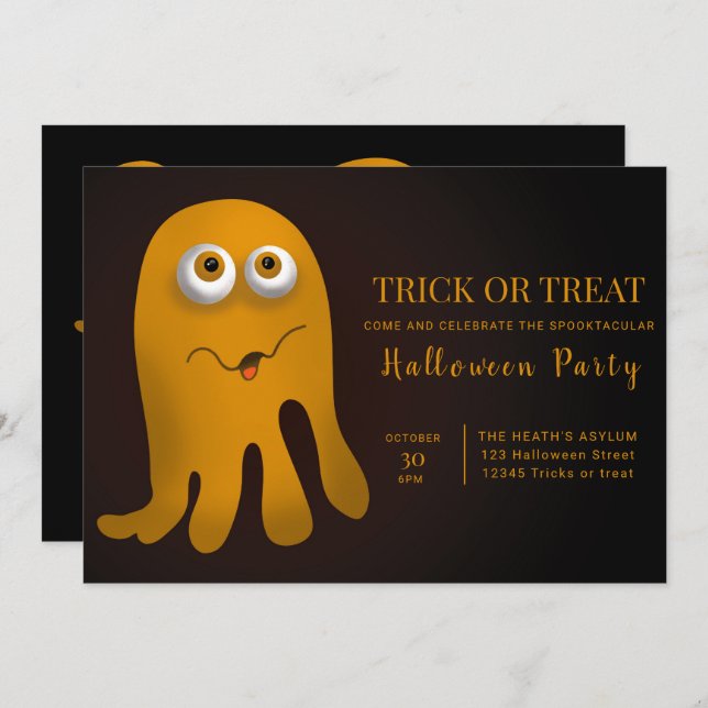 Trick Or Treat Halloween Party Invitation (Front/Back)