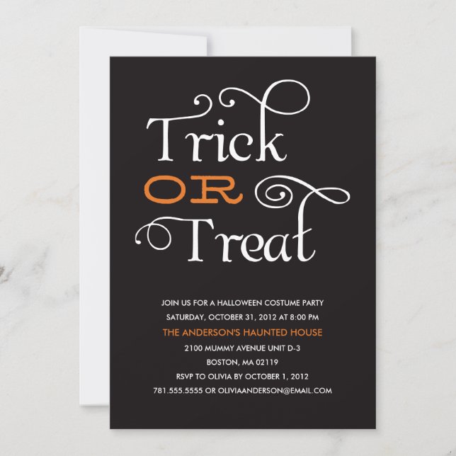TRICK OR TREAT | HALLOWEEN PARTY INVITATION (Front)