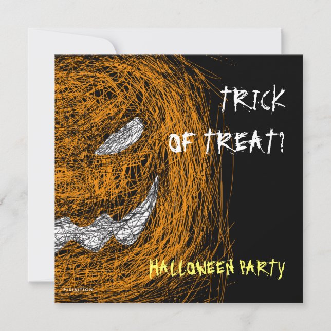 Trick Or Treat Halloween Party Invitation Pumpkin (Front)