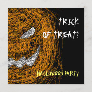 Trick Or Treat Halloween Party Invitation Pumpkin