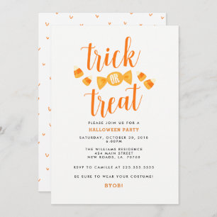 Trick or Treat Halloween Party Invitations