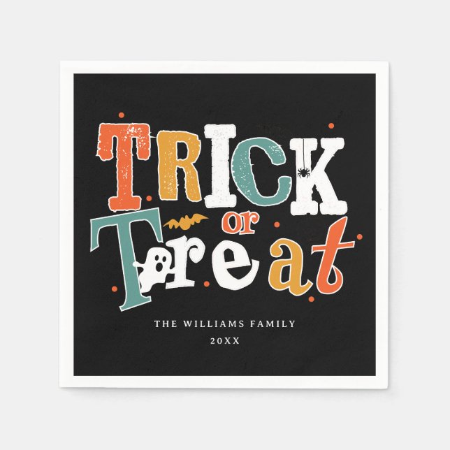 Trick Or Treat Halloween Party Napkin (Front)