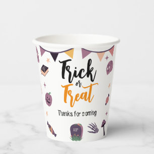 Trick or Treat Halloween Party Paper Cups
