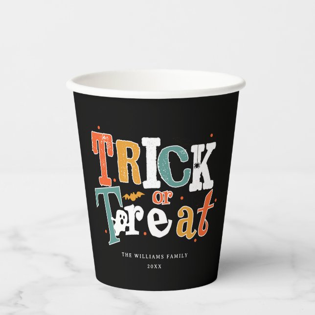 Trick Or Treat Halloween Party Paper Cups (Front)