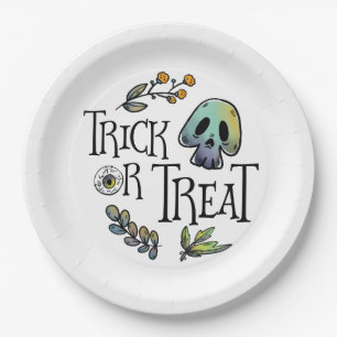 Trick or Treat Halloween Party Paper Plate