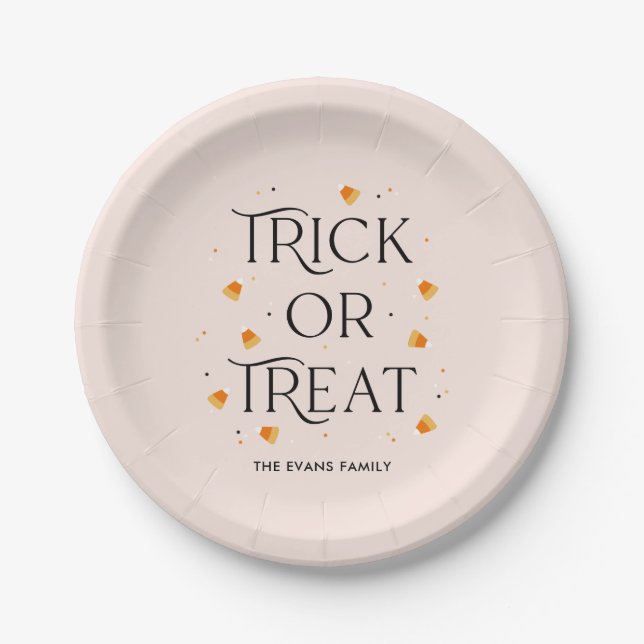 Trick or Treat Halloween Party Plates (Front)