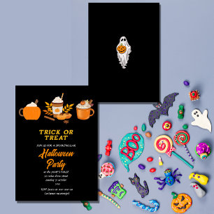 trick or treat halloween party time invitation