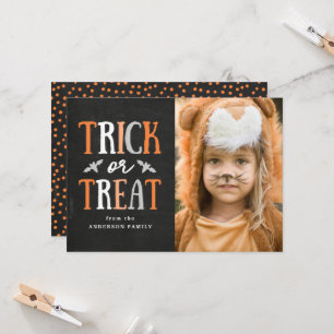 Trick or Treat   Halloween Photo Card