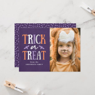 Trick or Treat   Halloween Photo Card