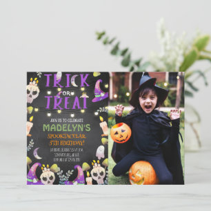 Trick or Treat Halloween Photo Invitation