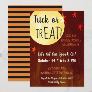 Trick or TrEAT Halloween Potluck Party Invitation