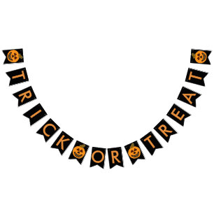 Trick or Treat Halloween Pumpkin Bunting Banner