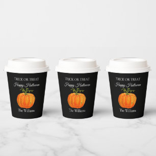 Trick or Treat Halloween Pumpkin Cute Paper Cups
